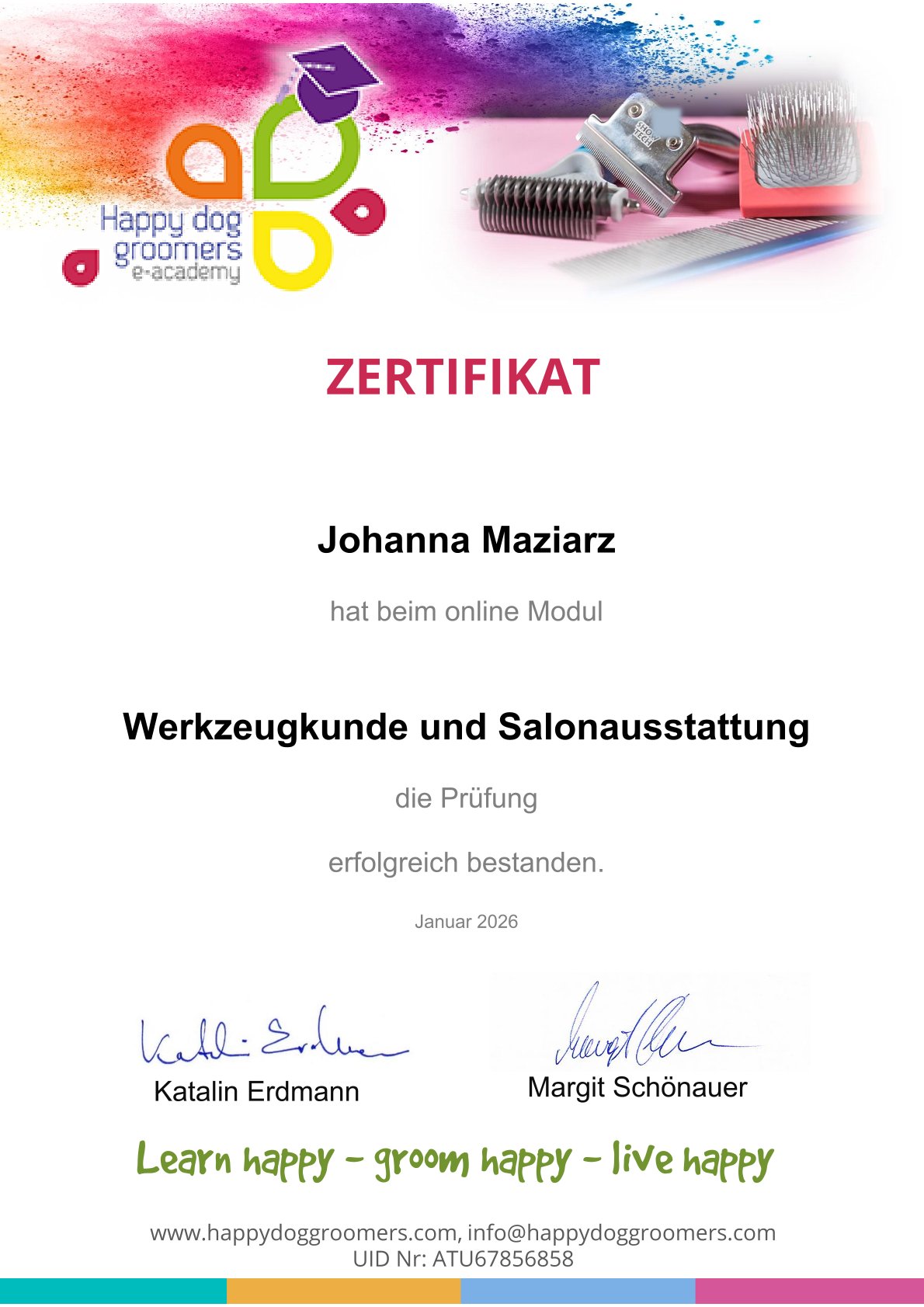 Werkzeugkunde und Salonausstattung